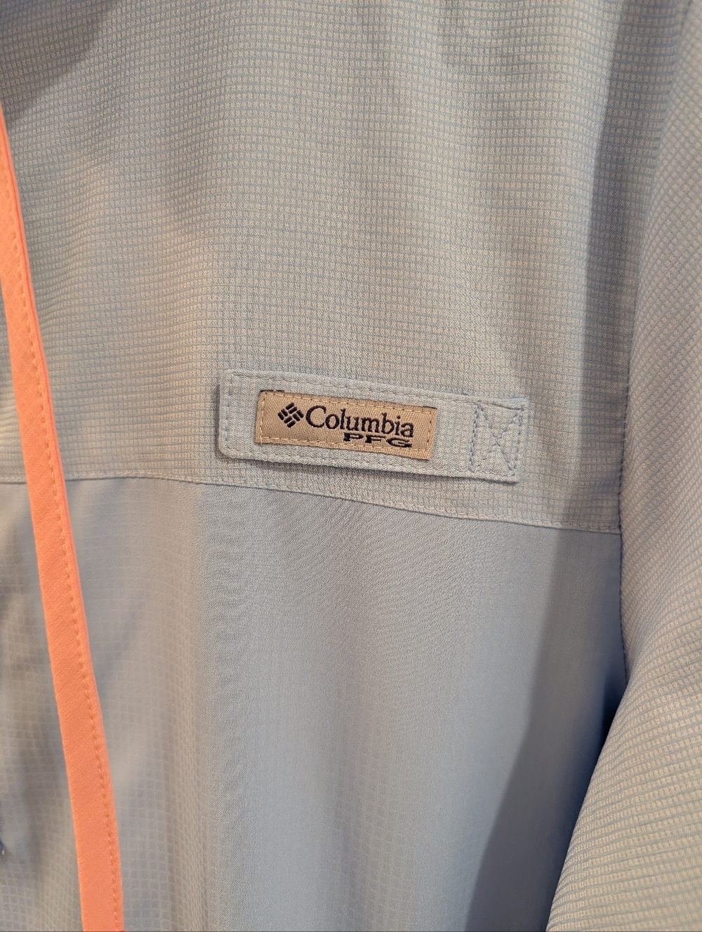 Women's Light Blue Columbia PFG Tamiami Windbreaker Hoodie - Picture 3 of 13